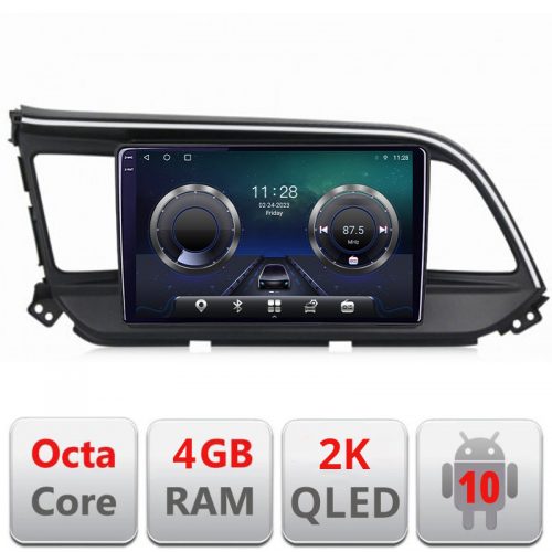 VPX Navigatie dedicata Hyundai Elantra 2018- C-1581 Android Octa Core Ecran 2K QLED GPS 4G 4+32GB 360 KIT-1581+-E409-2K