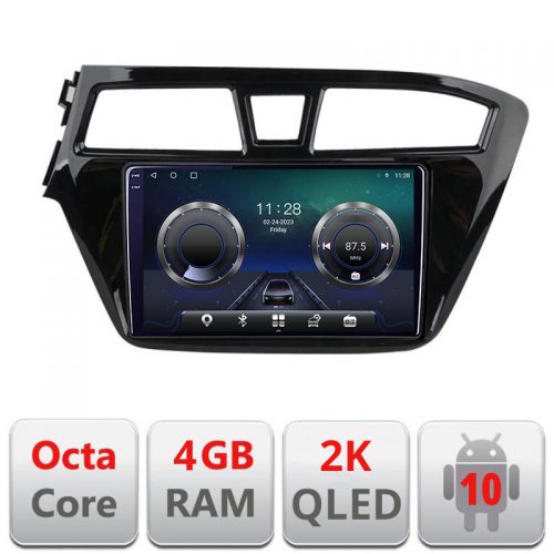 VPX Navigatie dedicata Hyundai i20 2015-2018 C-517 Android Octa Core Ecran 2K QLED GPS 4G 4+32GB 360 KIT-517+-E409-2K