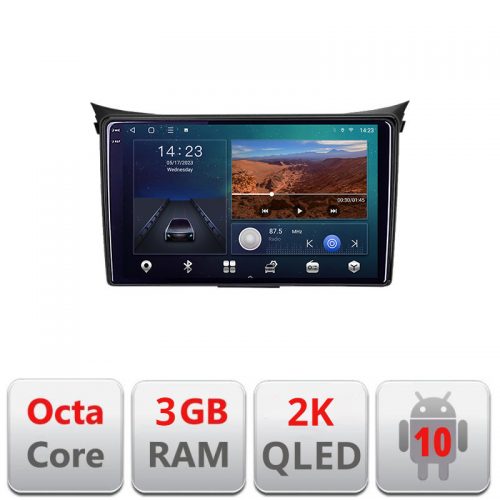 VPX Navigatie dedicata Hyundai I30 2011-2016 Android Ecran 2K QLED octa core 3+32 carplay android auto KIT-i30-2011+-E309V3-2K
