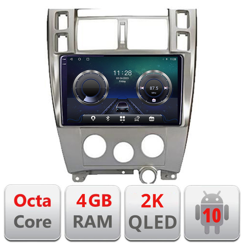 Navigatie dedicata Hyundai Tucson Manual C-1001 Android Octa Core Ecran 2K QLED GPS 4G 4+32GB 360 KIT-1001+-E410-2K