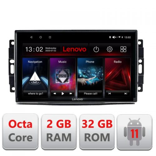 VPX Navigatie dedicata Lenovo Chrysler Jeep D-202, Octacore Qualcomm, 2Gb RAM, 32Gb Hdd, 4G, Qled, DSP, Carplay, Bluetooth