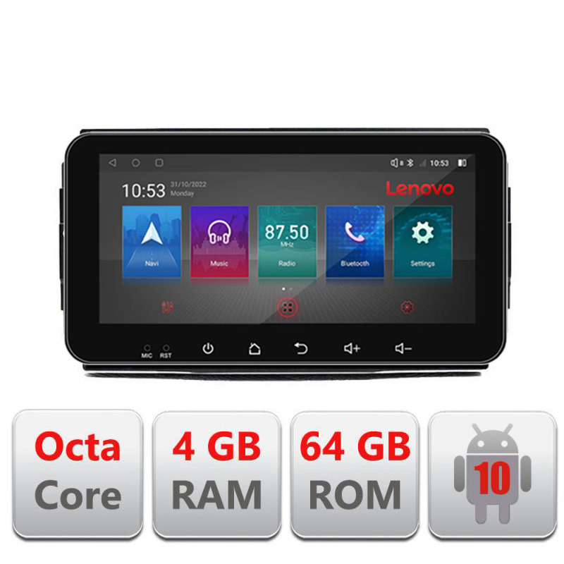 Navigatie dedicata Lenovo Chrysler Jeep I-202 4+64, Ecran QLED 10.33", Octacore, 4Gb RAM, 64Gb Memorie, 4G, 360, DSP, Carplay,Bluetooth
