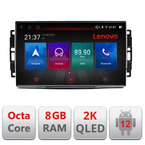 VPX Navigatie dedicata Lenovo Chrysler Jeep M-202 Octacore, 8 Gb RAM, 128 Gb Memorie, 4G, Qled 2K, DSP, Carplay AA, 360,Bluetooth
