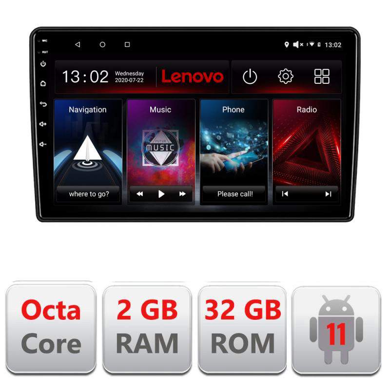 Navigatie dedicata Lenovo Citroen Berlingo 2008-2018 D-berlingo, Octacore Qualcomm, 2Gb RAM, 32Gb Hdd, 4G, Qled, DSP, Carplay, Bluetooth