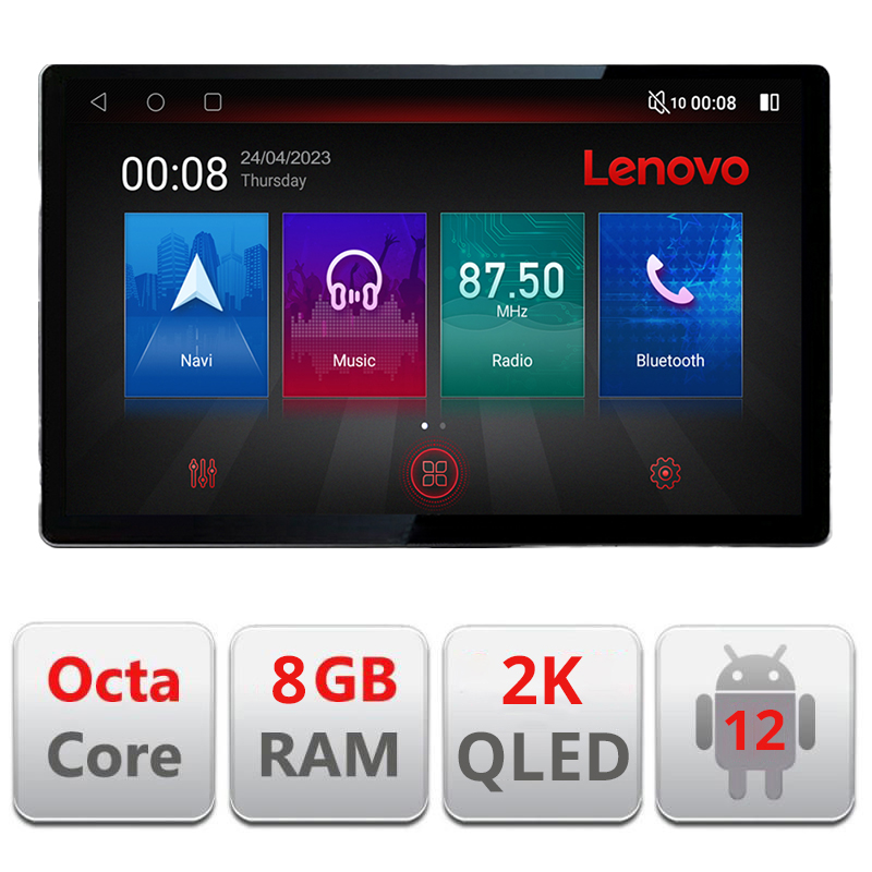 Navigatie dedicata Lenovo Citroen Berlingo 2008-2018 N-berlingo, Ecran 2K QLED 13",Octacore,8Gb RAM,128Gb Hdd,4G,360,DSP,Carplay,Bluetooth