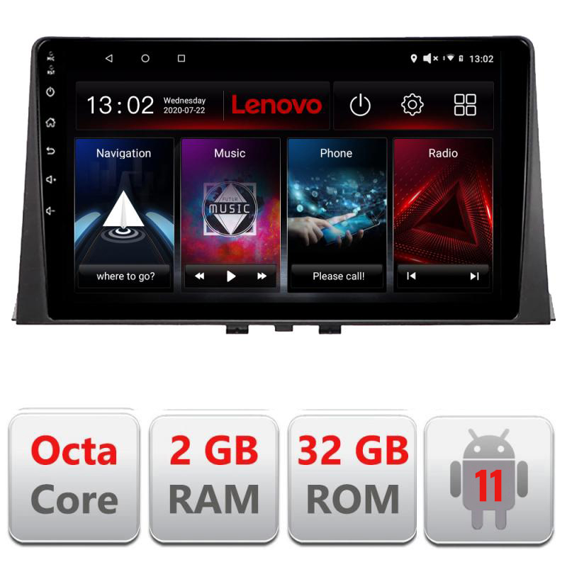 Navigatie dedicata Lenovo Citroen Berlingo 2019- D-berlingo18, Octacore Qualcomm, 2Gb RAM, 32Gb Hdd, 4G, Qled, DSP, Carplay, Bluetooth