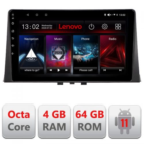 VPX Navigatie dedicata Lenovo Citroen Berlingo 2019- L-berlingo18, Octacore Qualcomm, 4Gb RAM, 64Gb Hdd, 4G, Qled, DSP, Carplay, Bluetooth