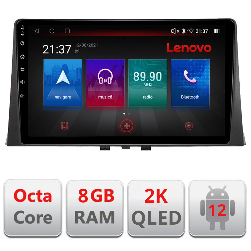 Navigatie dedicata Lenovo Citroen Berlingo 2019- M-berlingo18 Octacore, 8 Gb RAM, 128 Gb Memorie, 4G, Qled 2K, DSP, Carplay AA, 360,Bluetooth0