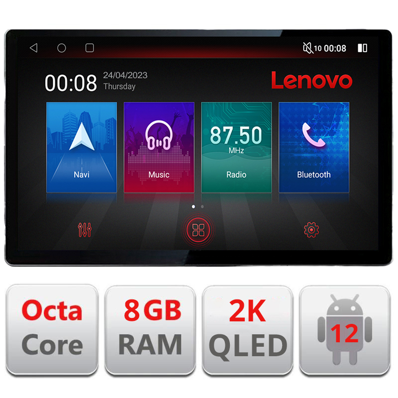Navigatie dedicata Lenovo Citroen Berlingo 2019- N-berlingo18, Ecran 2K QLED 13",Octacore,8Gb RAM,128Gb Hdd,4G,360,DSP,Carplay,Bluetooth