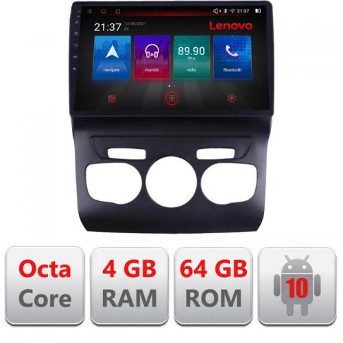VPX Navigatie dedicata Lenovo Citroen C4 2011-2016 E-241, Octacore, 4Gb RAM, 64Gb Memorie, 4G, Qled, 360, DSP, Carplay,Bluetooth