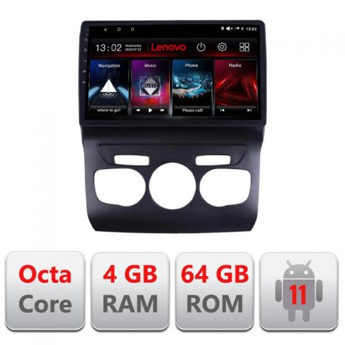 VPX Navigatie dedicata Lenovo Citroen C4 2011-2016 L-241, Octacore Qualcomm, 4Gb RAM, 64Gb Hdd, 4G, Qled, DSP, Carplay, Bluetooth