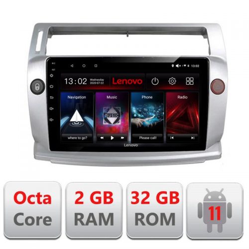 VPX Navigatie dedicata Lenovo Citroen C4 D-088, Octacore Qualcomm, 2Gb RAM, 32Gb Hdd, 4G, Qled, DSP, Carplay, Bluetooth