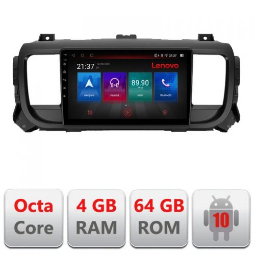 VPX Navigatie dedicata Lenovo Citroen Jumpy Toyota Proace Peugeot Traveller E-jumpy16, Octacore, 4Gb RAM, 64Gb Hdd, 4G, Qled, 360, DSP, Carplay,Bluetooth