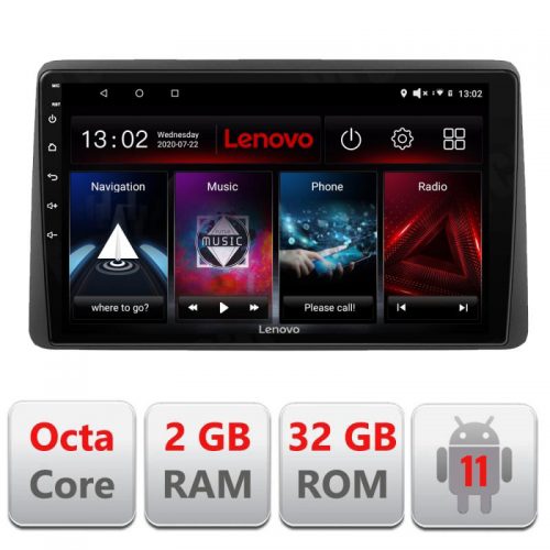 VPX Navigatie dedicata Lenovo Dacia Duster dupa 2019 D-199, Octacore Qualcomm, 2Gb RAM, 32Gb Hdd, 4G, Qled, DSP, Carplay, Bluetooth