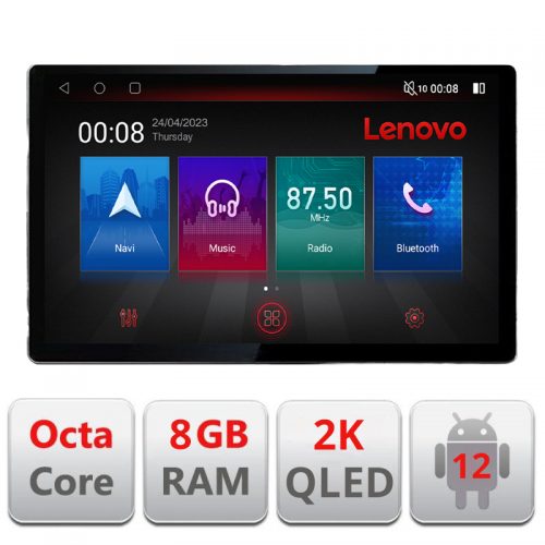 VPX Navigatie dedicata Lenovo Dacia Duster dupa 2019 N-199, Ecran 2K QLED 13″,Octacore,8Gb RAM,128Gb Hdd,4G,360,DSP,Carplay,Bluetooth