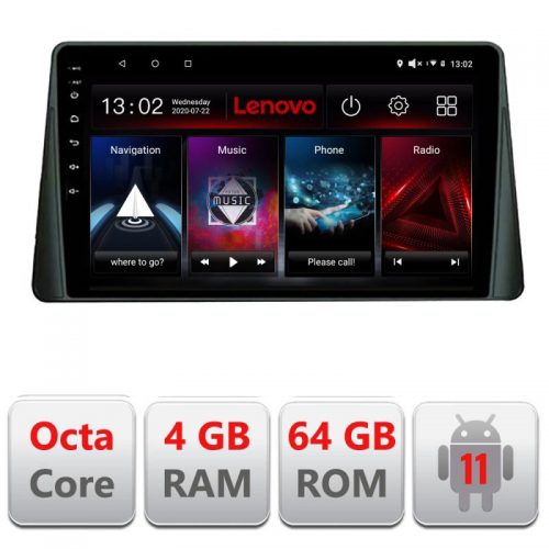 VPX Navigatie dedicata Lenovo Ford Focus 4 L-focus4, Octacore Qualcomm, 4Gb RAM, 64Gb Hdd, 4G, Qled, DSP, Carplay, Bluetooth