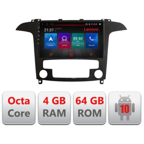VPX Navigatie dedicata Lenovo Ford S-Max 2008-2012 E-003, Octacore, 4Gb RAM, 64Gb Hdd, 4G, Qled, 360, DSP, Carplay,Bluetooth