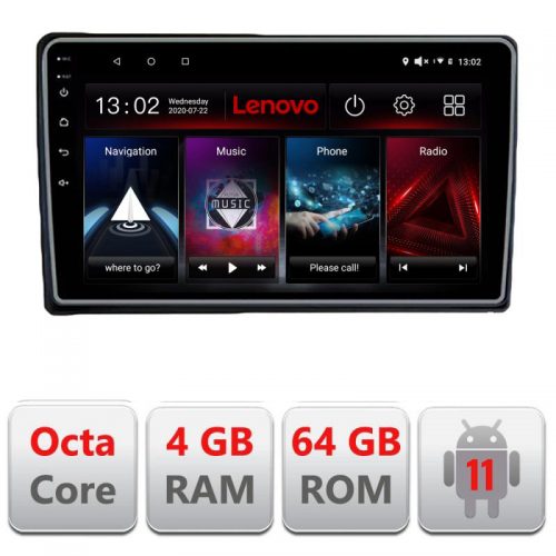VPX Navigatie dedicata Lenovo Ford Transit Focus Kuga L-transit, Octacore Qualcomm, 4Gb RAM, 64Gb Hdd, 4G, Qled, DSP, Carplay, Bluetooth