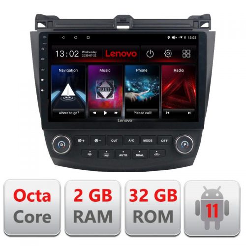 VPX Navigatie dedicata Lenovo Honda Accord 2004-2008 D-ACCORD, Octacore Qualcomm, 2Gb RAM, 32Gb Hdd, 4G, Qled, DSP, Carplay, Bluetooth