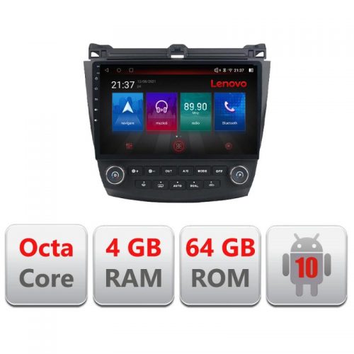 VPX Navigatie dedicata Lenovo Honda Accord 2004-2008 E-ACCORD, Octacore, 4Gb RAM, 64Gb Memorie, 4G, Qled, 360, DSP, Carplay,Bluetooth