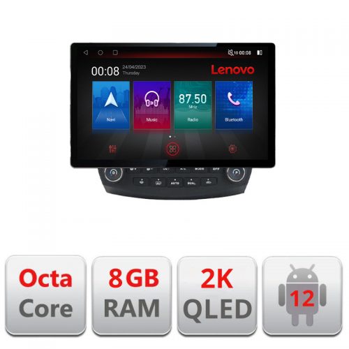 VPX Navigatie dedicata Lenovo Honda Accord 2004-2008 N-ACCORD, Ecran 2K QLED 13″,Octacore,8Gb RAM,128Gb Hdd,4G,360,DSP,Carplay,Bluetooth