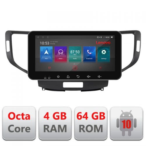 VPX Navigatie dedicata Lenovo Honda Accord 2008-2012 I-8951 4+64, Ecran QLED 10.33″, Octacore, 4Gb RAM, 64Gb Memorie, 4G, 360, DSP, Carplay,Bluetooth