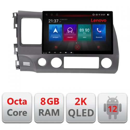 VPX Navigatie dedicata Lenovo Honda Civic 2005-2011 M-044 Octacore, 8 Gb RAM, 128 Gb Memorie, 4G, Qled 2K, DSP, Carplay AA, 360,Bluetooth
