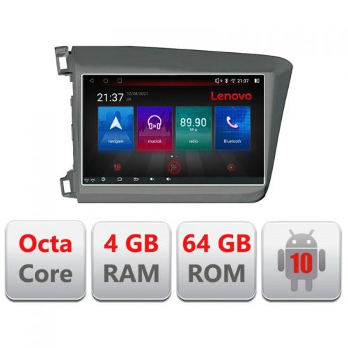 VPX Navigatie dedicata Lenovo Honda Civic 2012-2015 E-132, Octacore, 4Gb RAM, 64Gb Hdd, 4G, Qled, 360, DSP, Carplay,Bluetooth