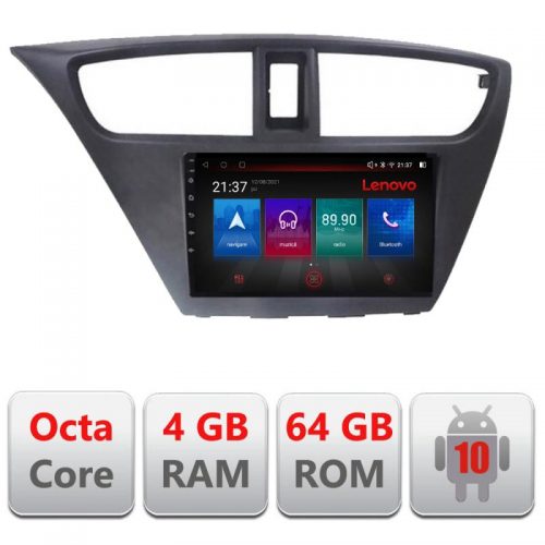 VPX Navigatie dedicata Lenovo Honda Civic 2012-2016 E-CIVIC, Octacore, 4Gb RAM, 64Gb Hdd, 4G, Qled, 360, DSP, Carplay,Bluetooth