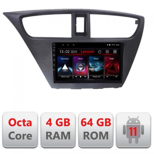 VPX Navigatie dedicata Lenovo Honda Civic 2012-2016 L-CIVIC, Octacore Qualcomm, 4Gb RAM, 64Gb Hdd, 4G, Qled, DSP, Carplay, Bluetooth