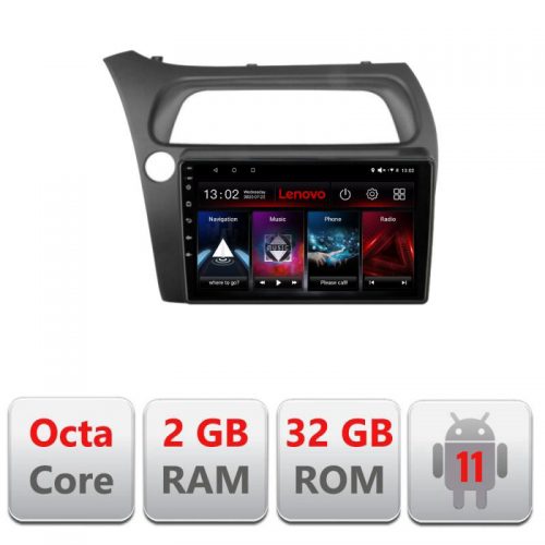 VPX Navigatie dedicata Lenovo Honda Civic Hatchback 2006-2012 D-hatchback, Octacore Qualcomm, 2Gb RAM, 32Gb Hdd, 4G, Qled, DSP, Carplay, Bluetooth