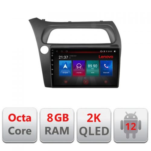 VPX Navigatie dedicata Lenovo Honda Civic Hatchback 2006-2012 M-hatchback Octacore, 8 Gb RAM, 128 Gb Hdd, 4G, Qled 2K, DSP, Carplay AA, 360,Bluetooth