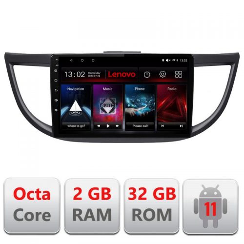 VPX Navigatie dedicata Lenovo Honda CRV 2012-2016 D-469, Octacore Qualcomm, 2Gb RAM, 32Gb Hdd, 4G, Qled, DSP, Carplay, Bluetooth