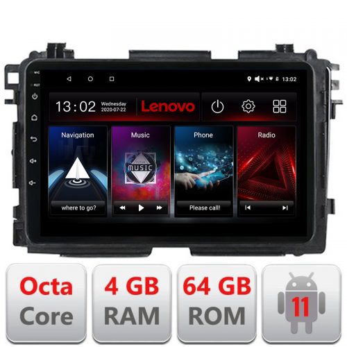 VPX Navigatie dedicata Lenovo Honda HR-V 2013-2018 , Octacore Qualcomm, 4Gb RAM, 64Gb Hdd, 4G, Qled, DSP, Carplay, Bluetooth