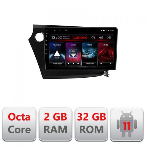 VPX Navigatie dedicata Lenovo Honda Insight 2009-2014 D-insight, Octacore Qualcomm, 2Gb RAM, 32Gb Hdd, 4G, Qled, DSP, Carplay, Bluetooth