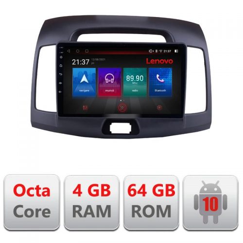 VPX Navigatie dedicata Lenovo Hyundai Elantra 2009 E-2009, Octacore, 4Gb RAM, 64Gb Hdd, 4G, Qled, 360, DSP, Carplay,Bluetooth