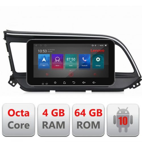 VPX Navigatie dedicata Lenovo Hyundai Elantra 2018- I-1581 4+64, Ecran QLED 10.33″, Octacore, 4Gb RAM, 64Gb Memorie, 4G, 360, DSP, Carplay,Bluetooth