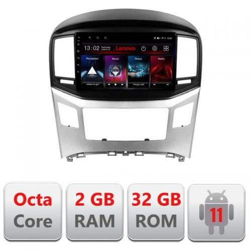 VPX Navigatie dedicata Lenovo Hyundai H1 Starex 2016- D-H1, Octacore Qualcomm, 2Gb RAM, 32Gb Hdd, 4G, Qled, DSP, Carplay, Bluetooth