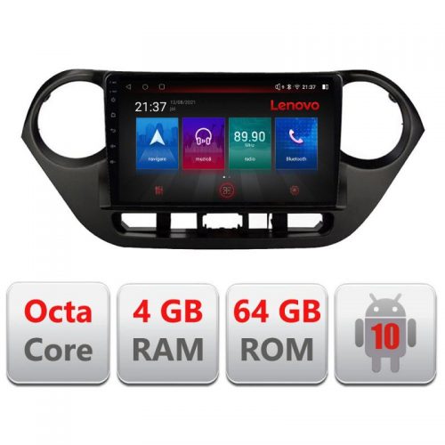 VPX Navigatie dedicata Lenovo Hyundai I10 2013-2019 E-HY38, Octacore, 4Gb RAM, 64Gb Hdd, 4G, Qled, 360, DSP, Carplay,Bluetooth