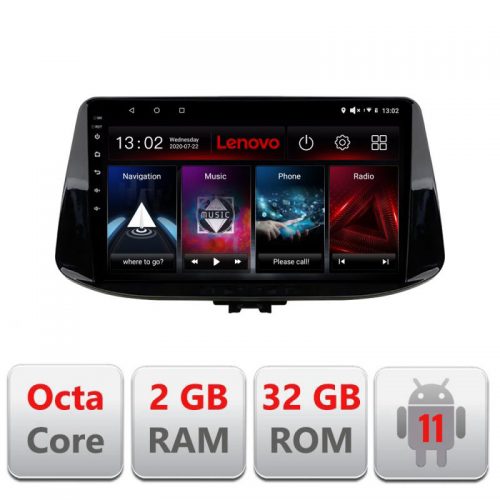 VPX Navigatie dedicata Lenovo Hyundai I30 2017- D-1041, Octacore Qualcomm, 2Gb RAM, 32Gb Hdd, 4G, Qled, DSP, Carplay, Bluetooth