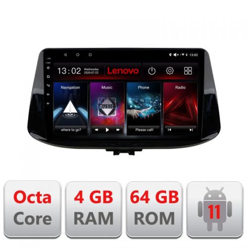 VPX Navigatie dedicata Lenovo Hyundai I30 2017- L-1041 , Octacore Qualcomm, 4Gb RAM, 64Gb Hdd, 4G, Qled, DSP, Carplay, Bluetooth