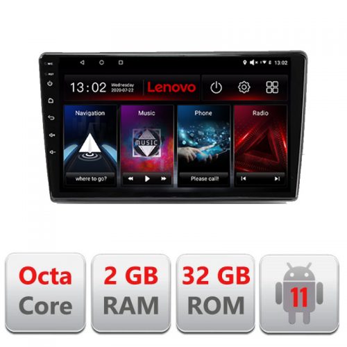VPX Navigatie dedicata Lenovo Hyundai I40, Octacore Qualcomm, 2Gb RAM, 32Gb Hdd, 4G, Qled, DSP, Carplay, Bluetooth