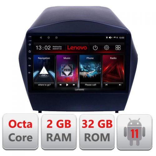 VPX Navigatie dedicata Lenovo Hyundai IX35 D-361, Octacore Qualcomm, 2Gb RAM, 32Gb Hdd, 4G, Qled, DSP, Carplay, Bluetooth