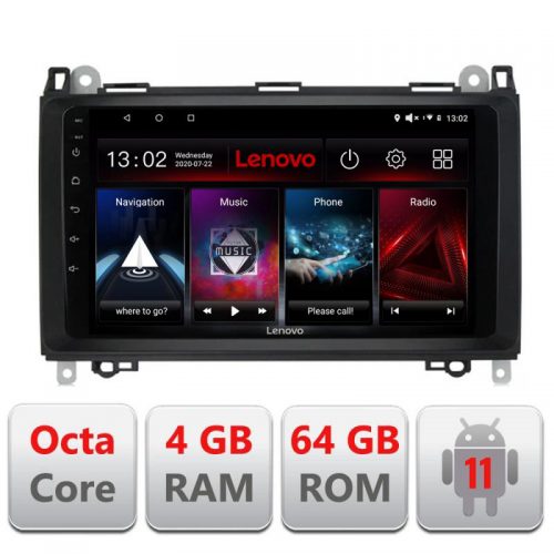 VPX Navigatie dedicata Lenovo Mercedes VW L-068, Octacore Qualcomm, 4Gb RAM, 64Gb Hdd, 4G, Qled, DSP, Carplay, Bluetooth