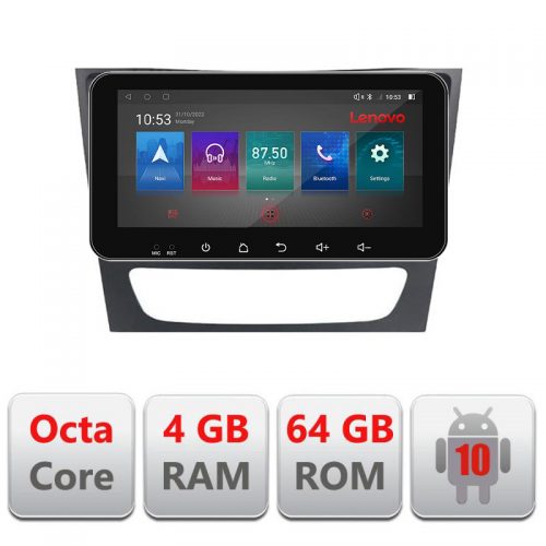 VPX Navigatie dedicata Lenovo Mercedes W211 W219 I-090 4+64, Ecran QLED 10.33″, Octacore, 4Gb RAM, 64Gb Memorie, 4G, 360, DSP, Carplay,Bluetooth