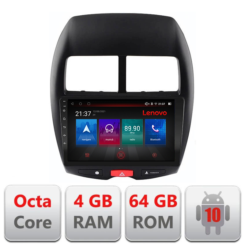 Navigatie dedicata Lenovo Mitsubishi 2013-2017 E-026, Octacore, 4Gb RAM, 64Gb Memorie, 4G, Qled, 360, DSP, Carplay,Bluetooth