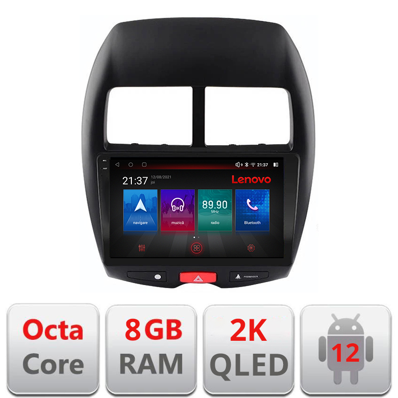 Navigatie dedicata Lenovo Mitsubishi 2013-2017 M-026 Octacore, 8 Gb RAM, 128 Gb Memorie, 4G, Qled 2K, DSP, Carplay AA, 360,Bluetooth