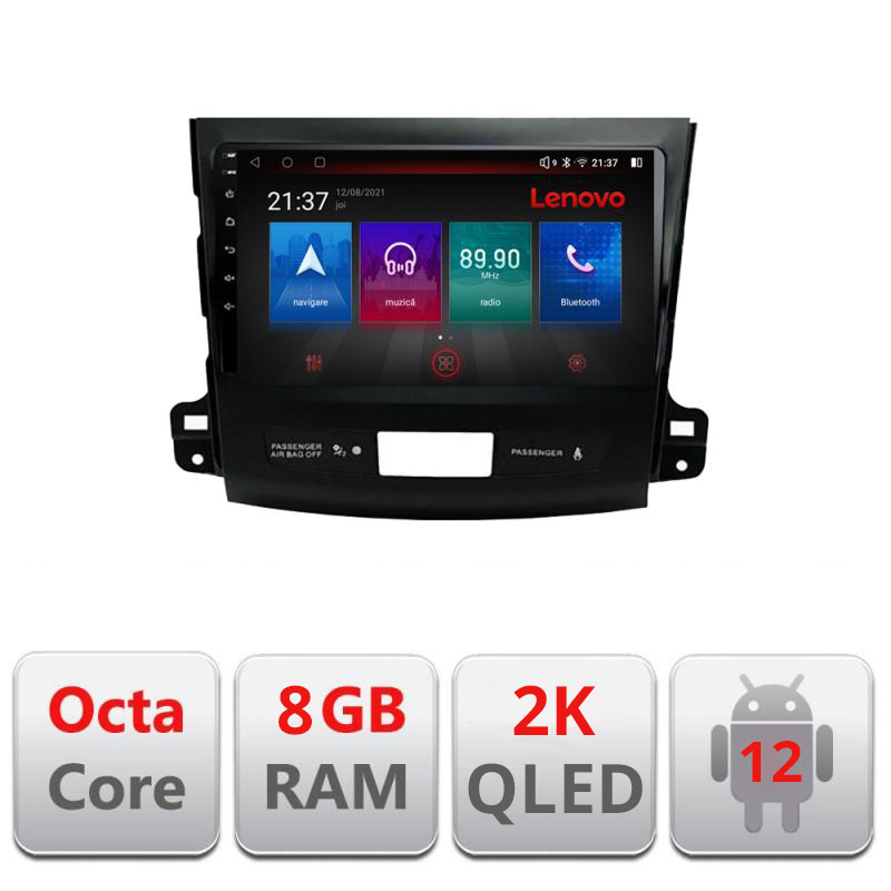 Navigatie dedicata Lenovo Mitsubishi Outlander 2010 M-056 Octacore, 8 Gb RAM, 128 Gb Hdd, 4G, Qled 2K, DSP, Carplay AA, 360,Bluetooth