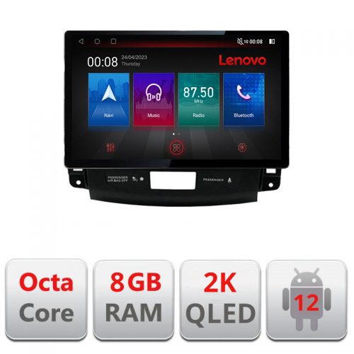 VPX Navigatie dedicata Lenovo Mitsubishi Outlander 2010 N-056, Ecran 2K QLED 13″,Octacore,8Gb RAM,128Gb Hdd,4G,360,DSP,Carplay,Bluetooth