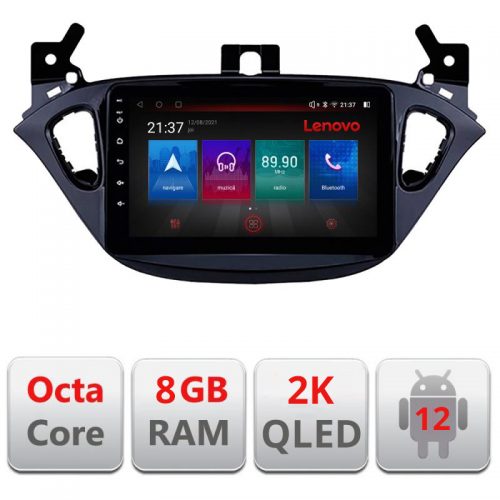 VPX Navigatie dedicata Lenovo Opel Corsa 2013-2016 M-corsa Octacore, 8 Gb RAM, 128 Gb Hdd, 4G, Qled 2K, DSP, Carplay AA, 360,Bluetooth
